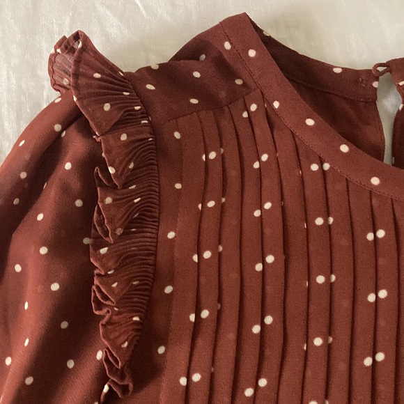 Sezane Eve polka dot pleated dress - Picture 6 of 7